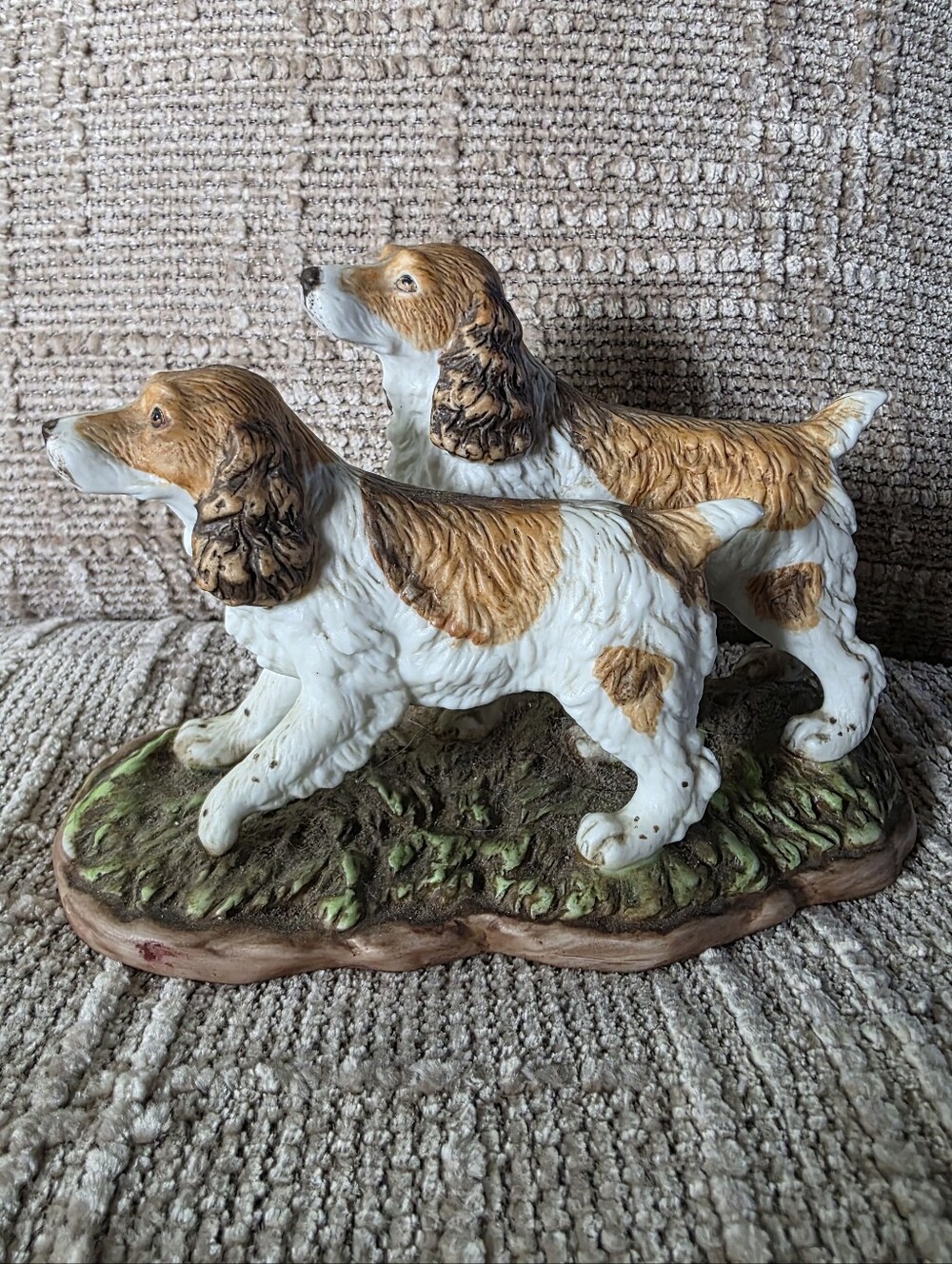 Ceramic Home Interiors "Endearing Companions" Spaniel Figurine ~ 2001